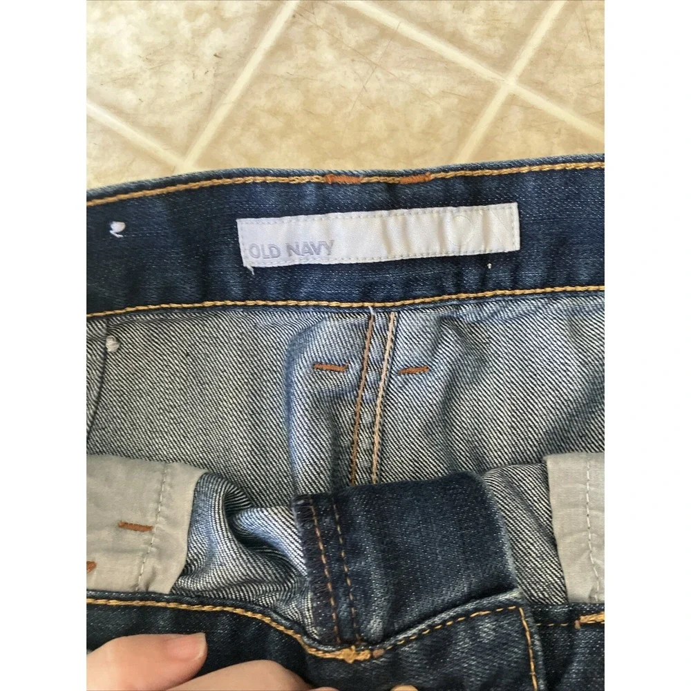 Old‎ Navy Dark Wash Blue High Rise Denim Skirt Sz 6 Back Pockets Back Slit
